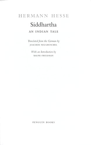 Siddhartha An Indian Tale