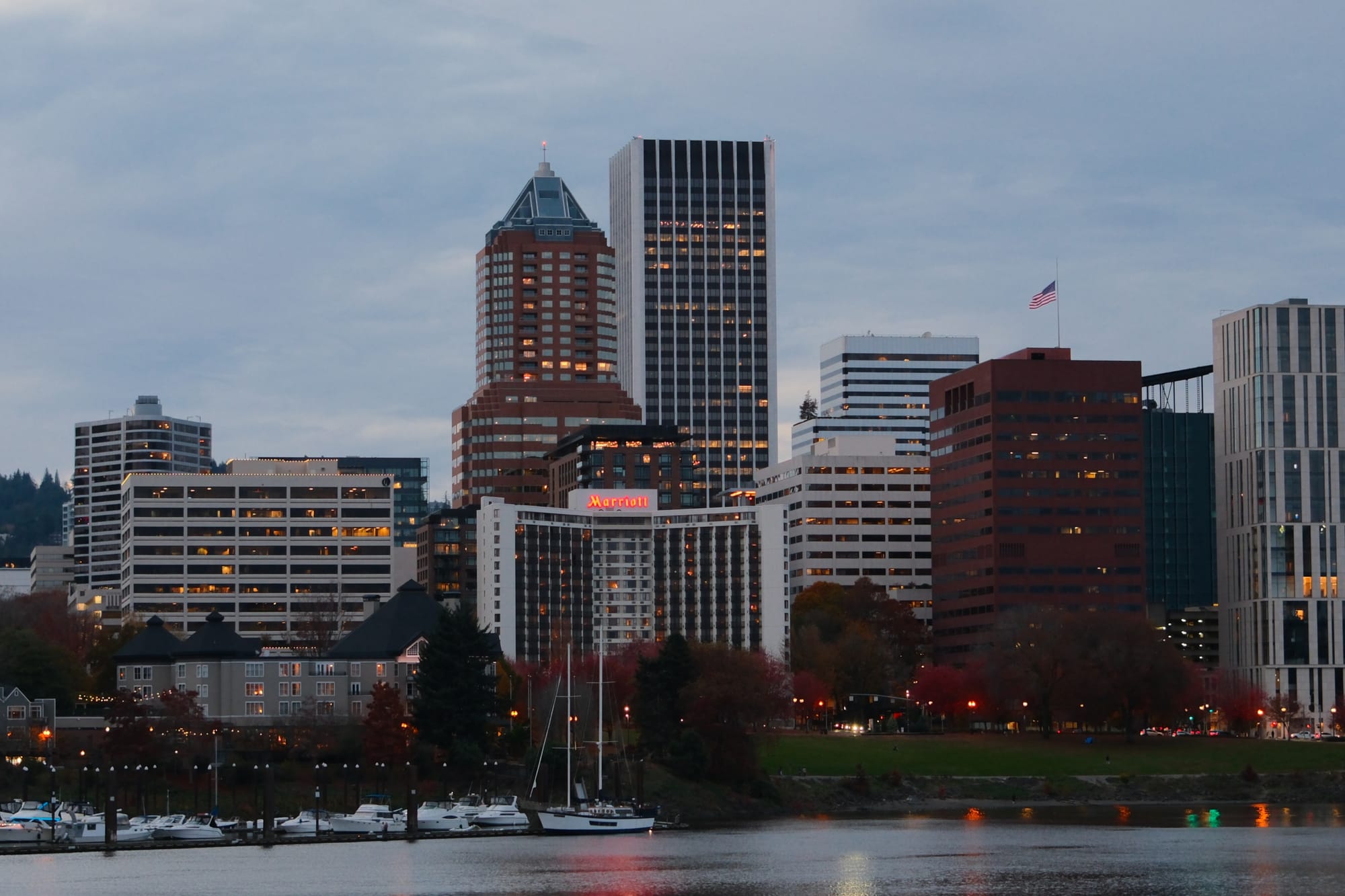 Skyline from the East Bank of the Willamette